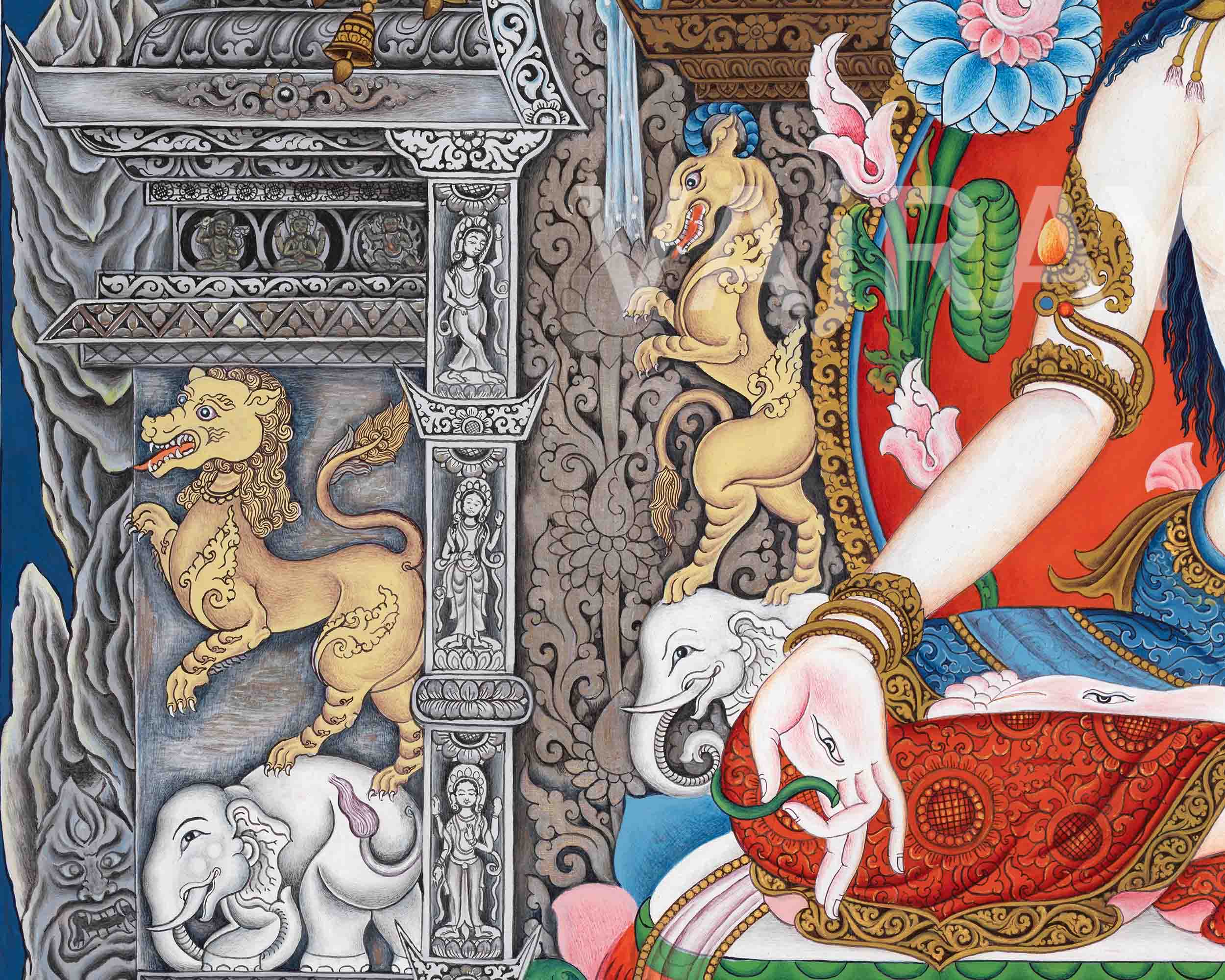 White Tara Thangka Print | Buddhist Art for Decor