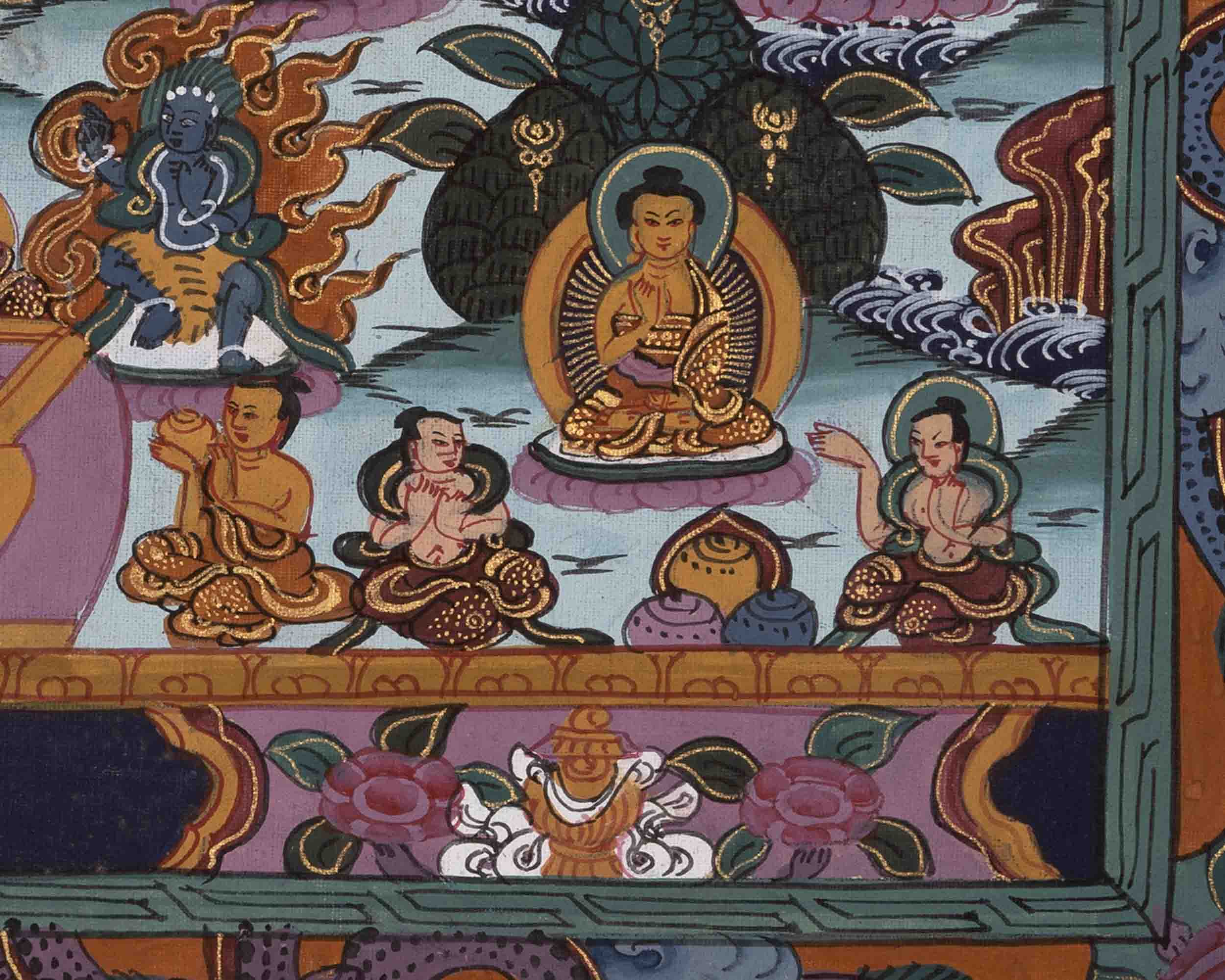 Shakyamuni Buddha Life Story | Religious Buddhist Thangka | Wall Decors