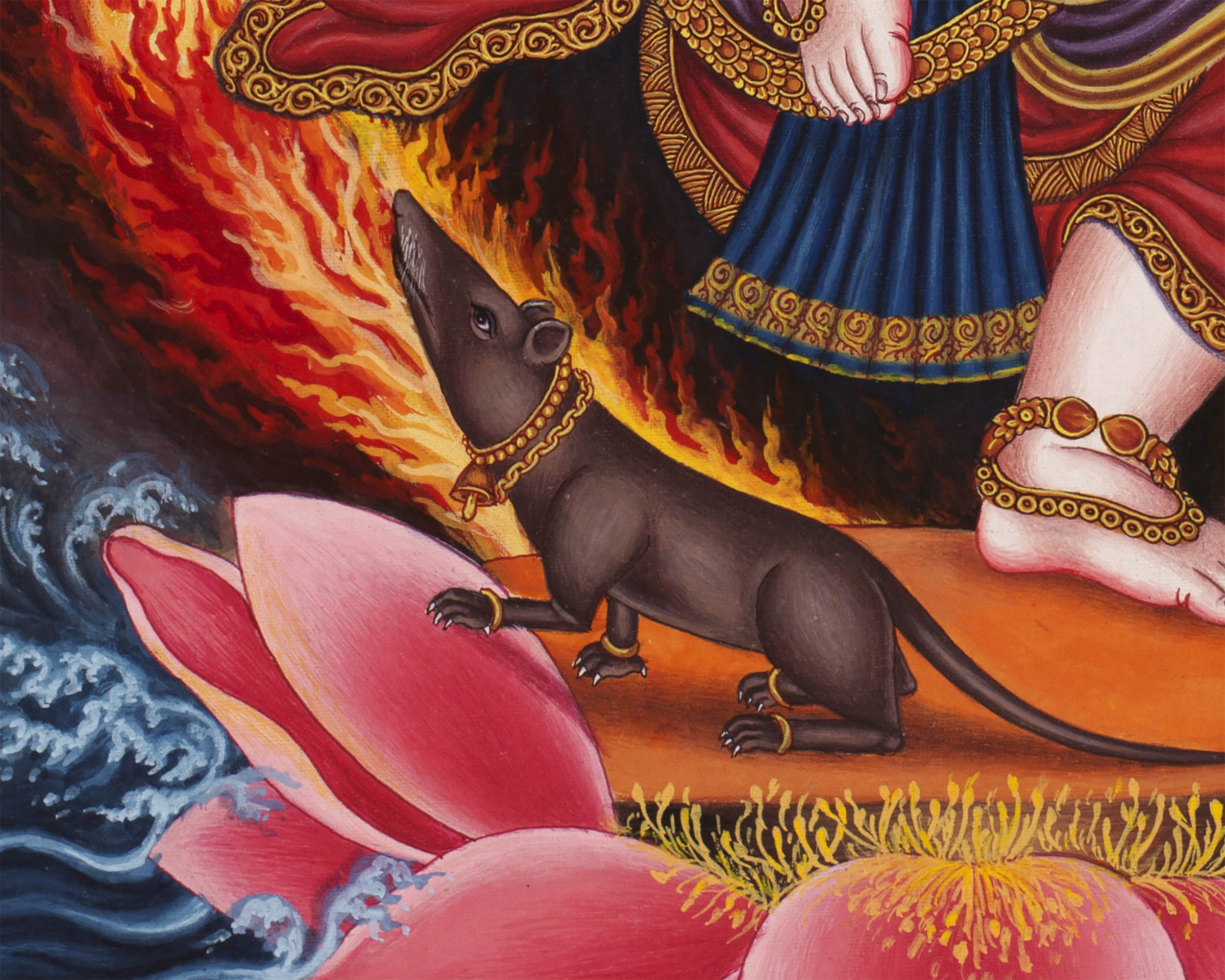 Newari Ganesh Thangka Digital Prints | 4Armed Ganesh