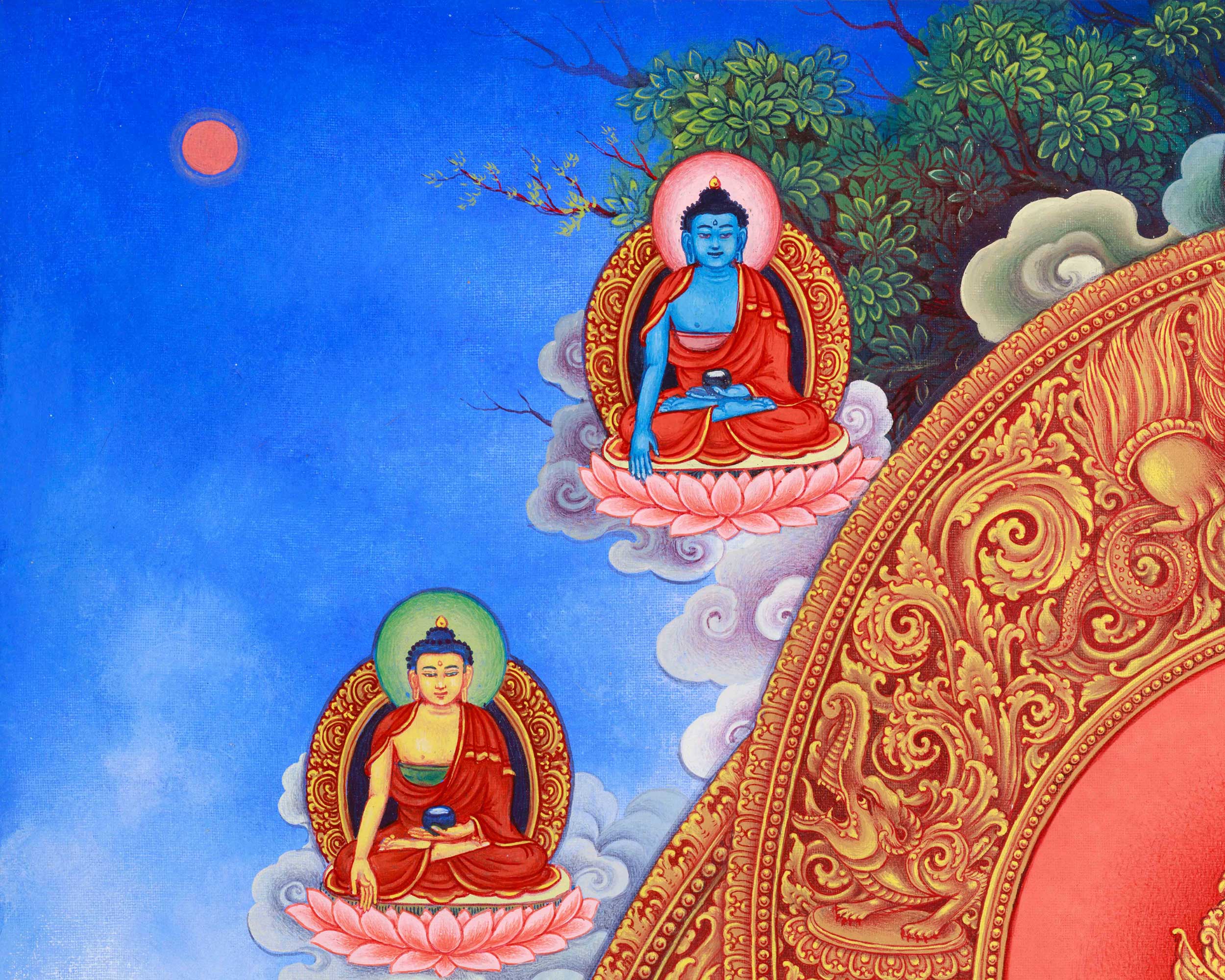 Jetsun Dolma Thangka Print | Goddess Green Tara Art Print | Traditional Wall Decors