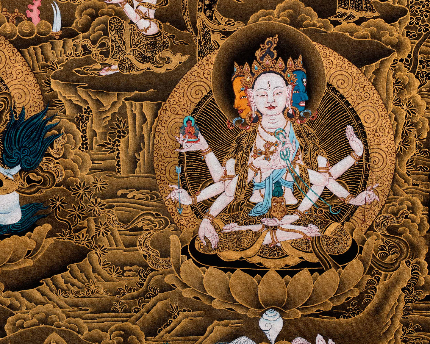 White Tara, Tibetan Thangka, High Quality Canvas, Thangka Print