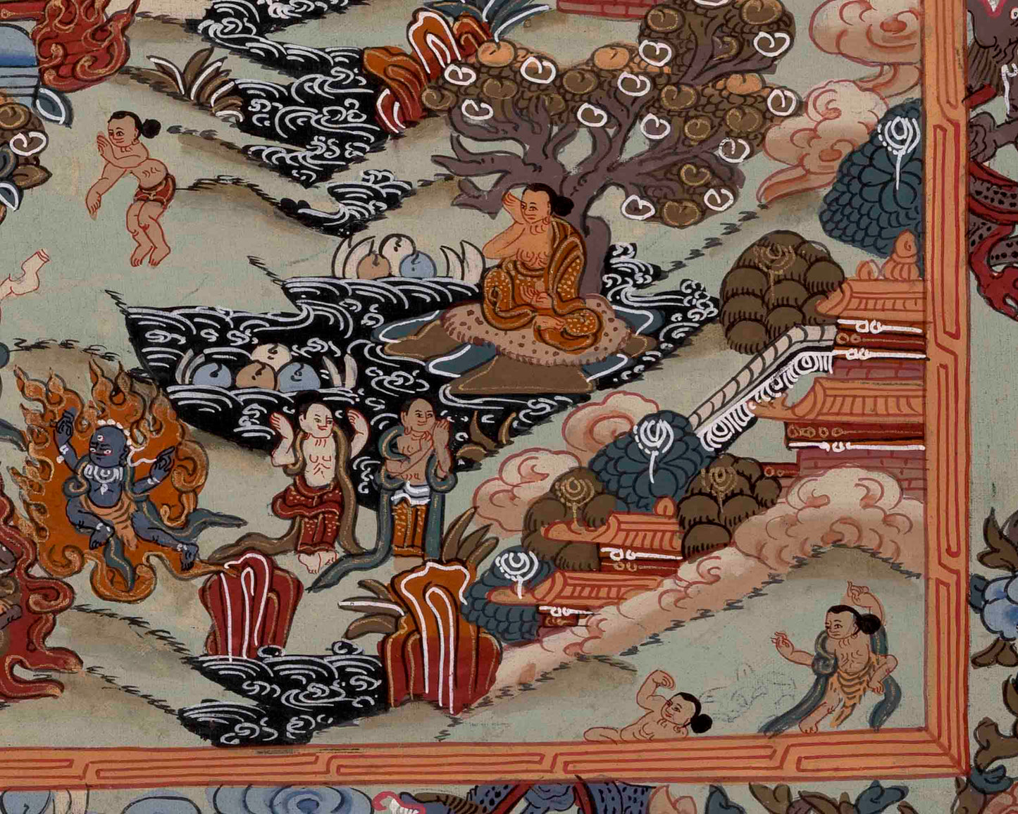 Buddha Life Story | Handpainted Tibetan Thangka | Wall Decors