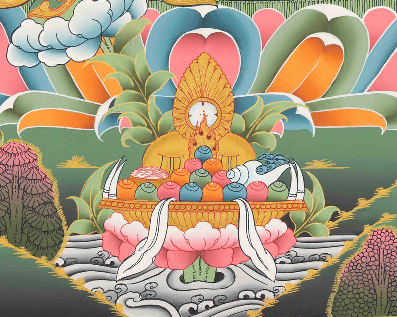 Guru Rinpoche Thangka | Traditional Handpainted Art | Wall Decors