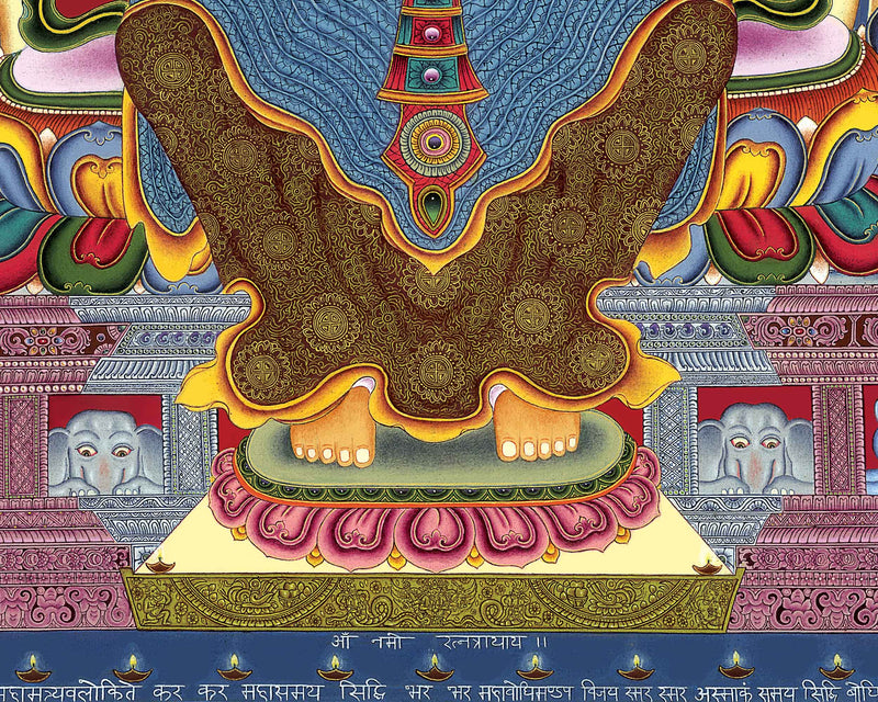 Maitreya Future Buddha Thangka Print | Digital Canvas Print