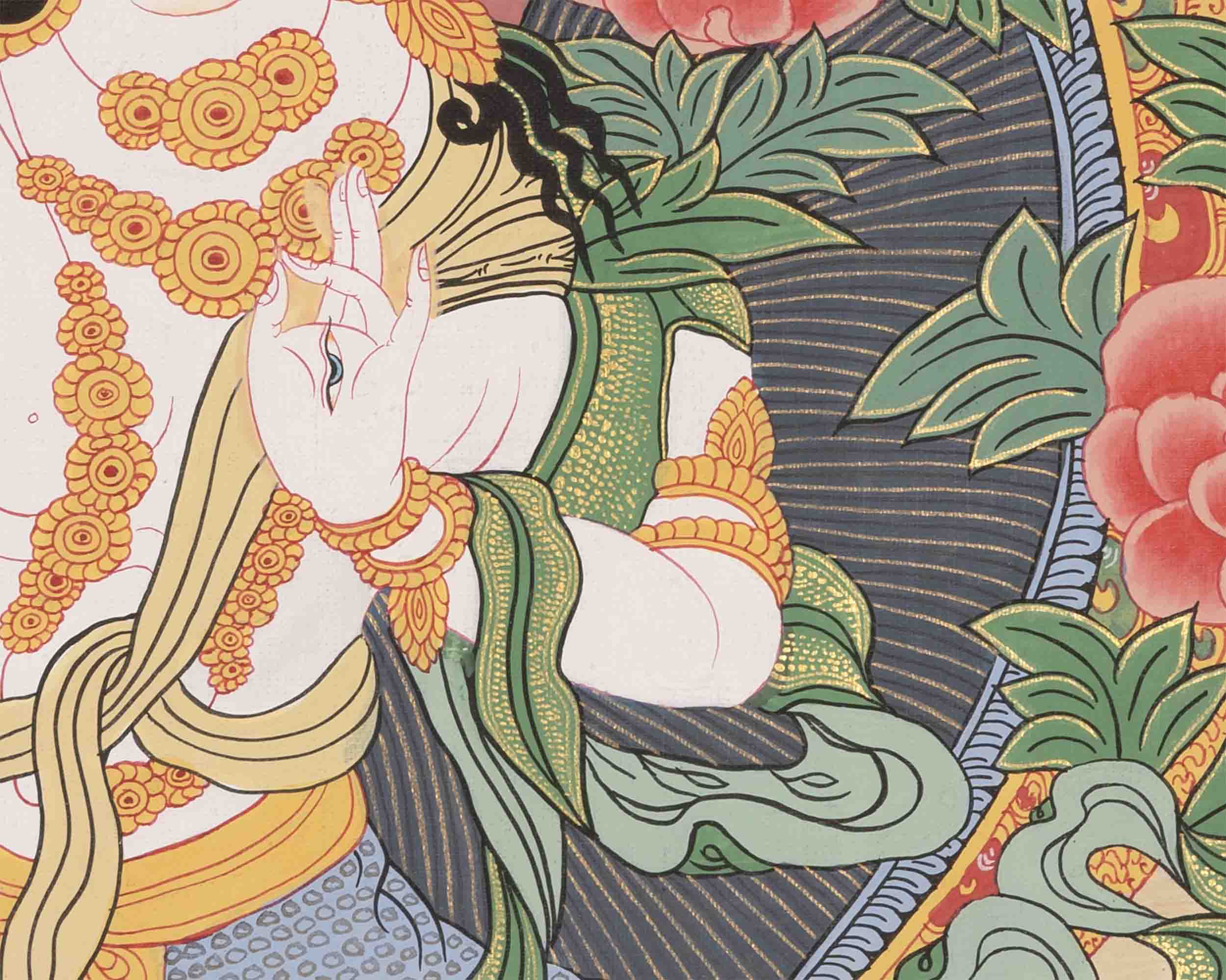 White Tara Thangka | Traditional Tibetan Art | Wall Decor