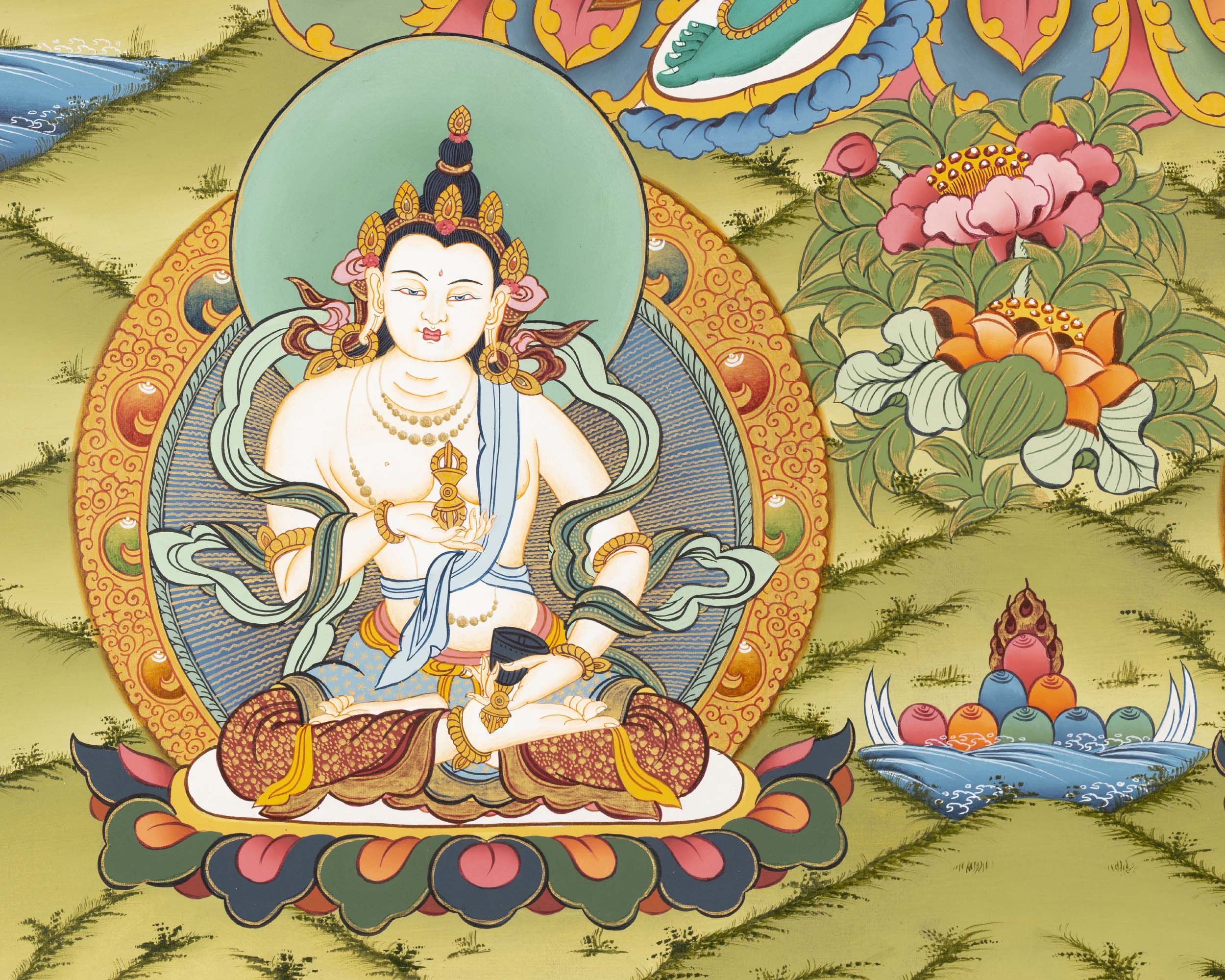 Goddess Green Tara Thangka | Spiritual Wall Art