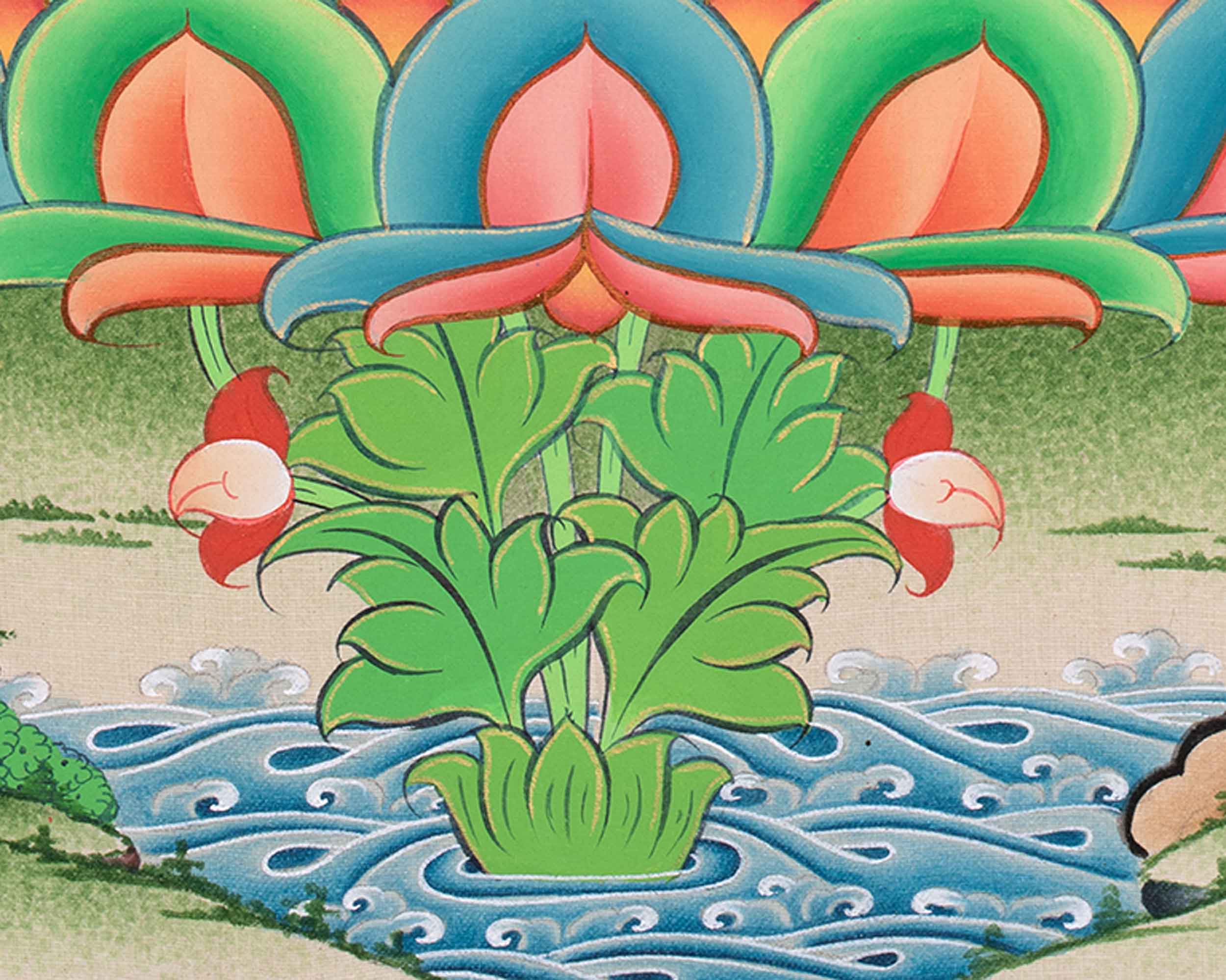 Shakyamuni Buddha Art | Hand Painted Sacred Thangka Painting | Spiritual Wall Decors