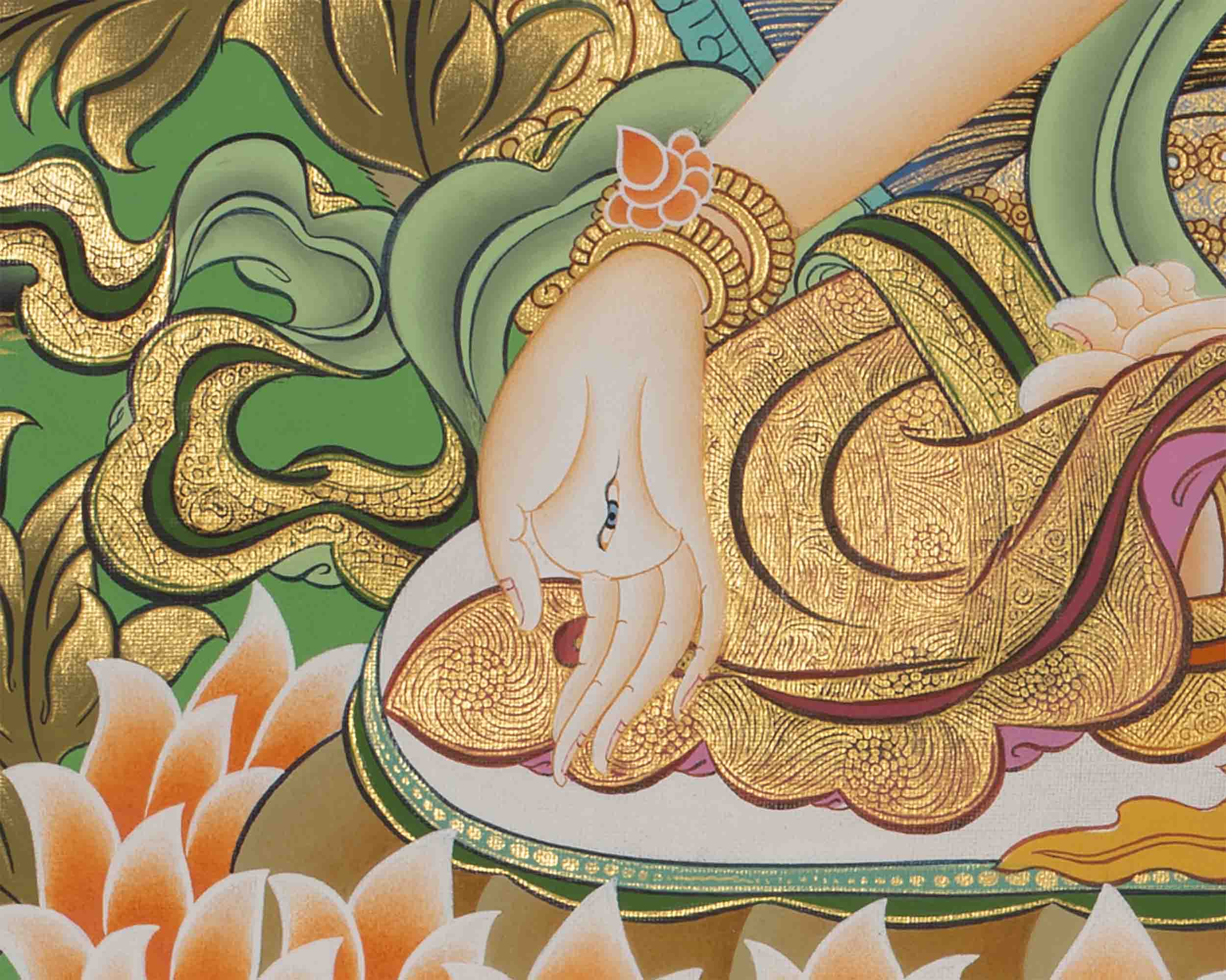Hainpainted White Tara | Tibetan Tara Print