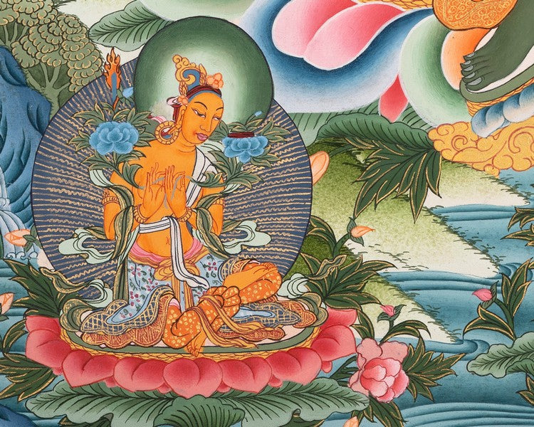 Buddhist Green Tara | Healing Female Deity Thangka