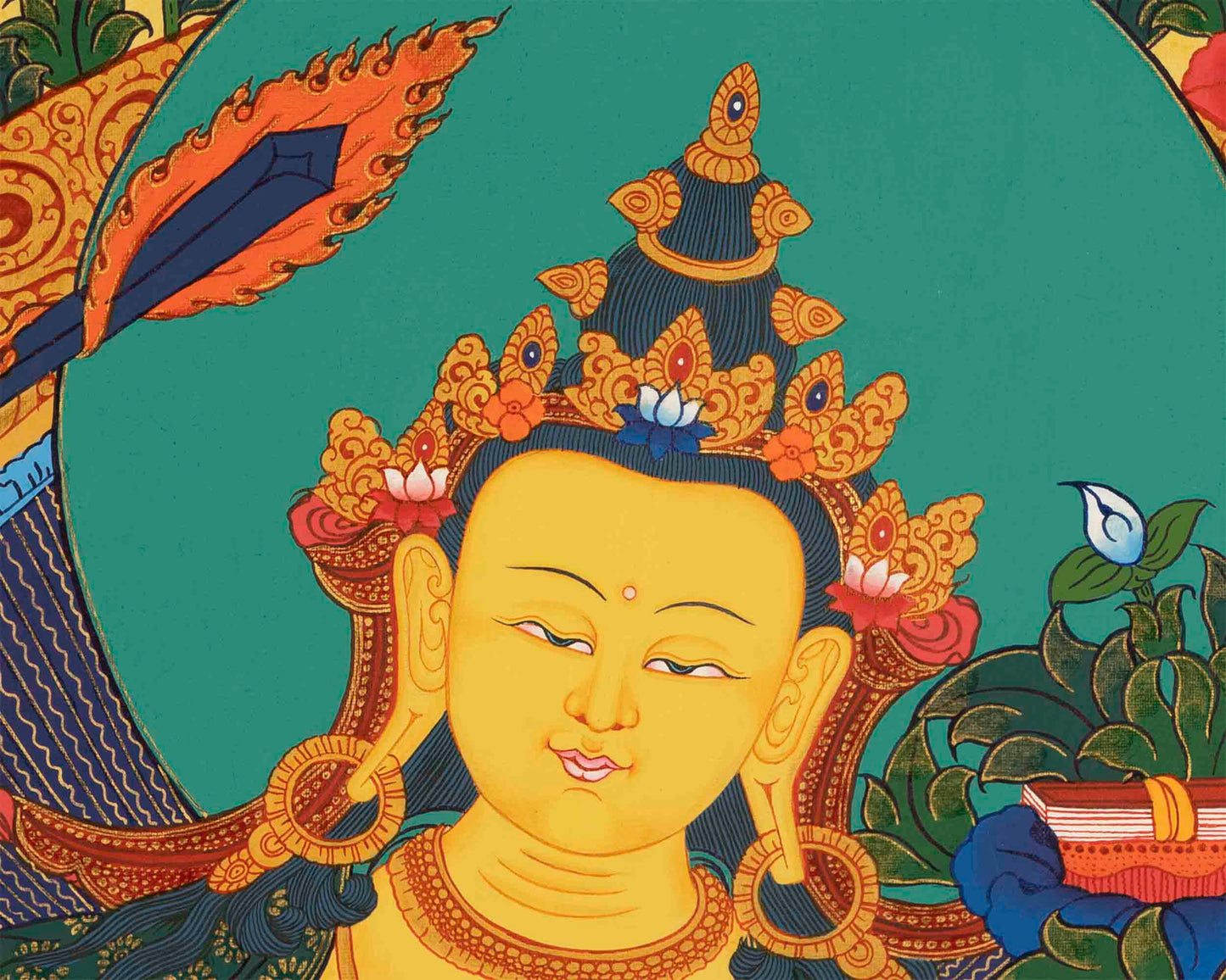 Manjushree Bodhisattva Thangka  | Tibetan Buddhist Wall Hanging