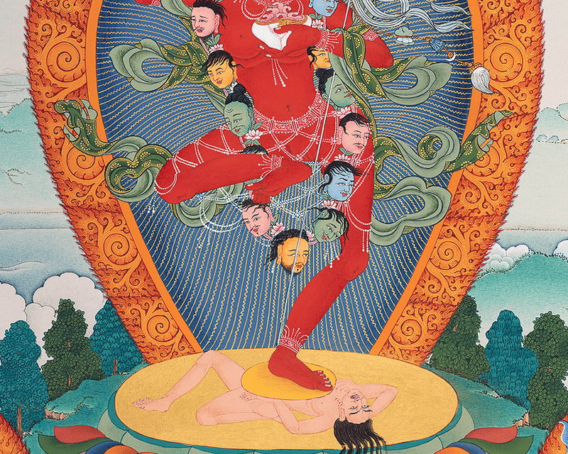 Dorje Phamo Thangka - A Vibrant Depiction of Feminine Power and Wisdom | Traditional Tibetan Art