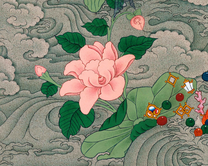 Mother Green Tara's Grace in Artistry | Traditional Thangka Painting | Religious Decors