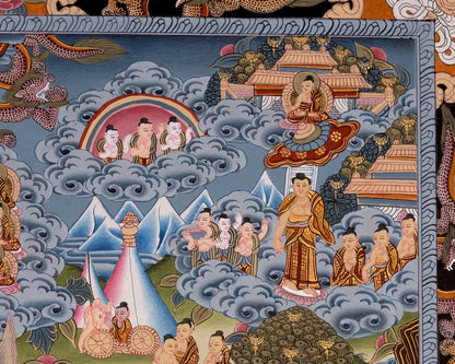 Buddha life Story | Vintage Buddha Thangka