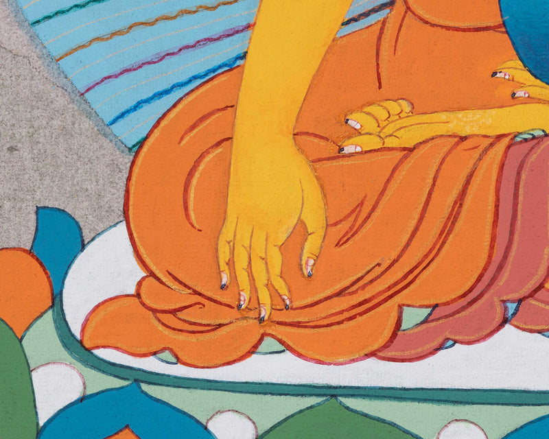 Siddhartha Gautama Buddha's Hand Painted Artwork | Shakyamuni Buddha Meditative Thangka | Wall Decorations