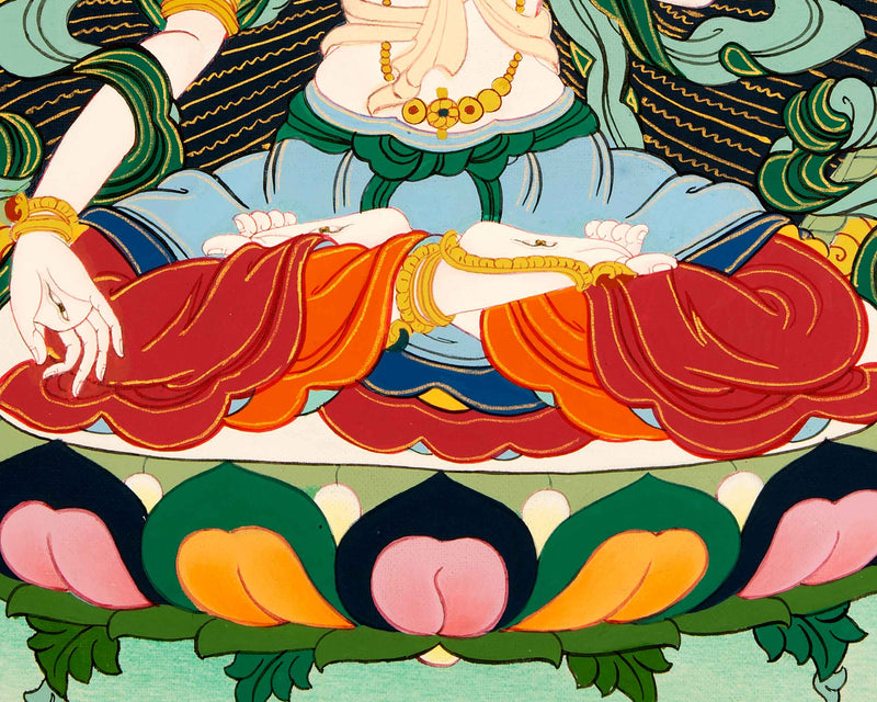 White Tara Practice Thangka | Traditional Buddhist Art