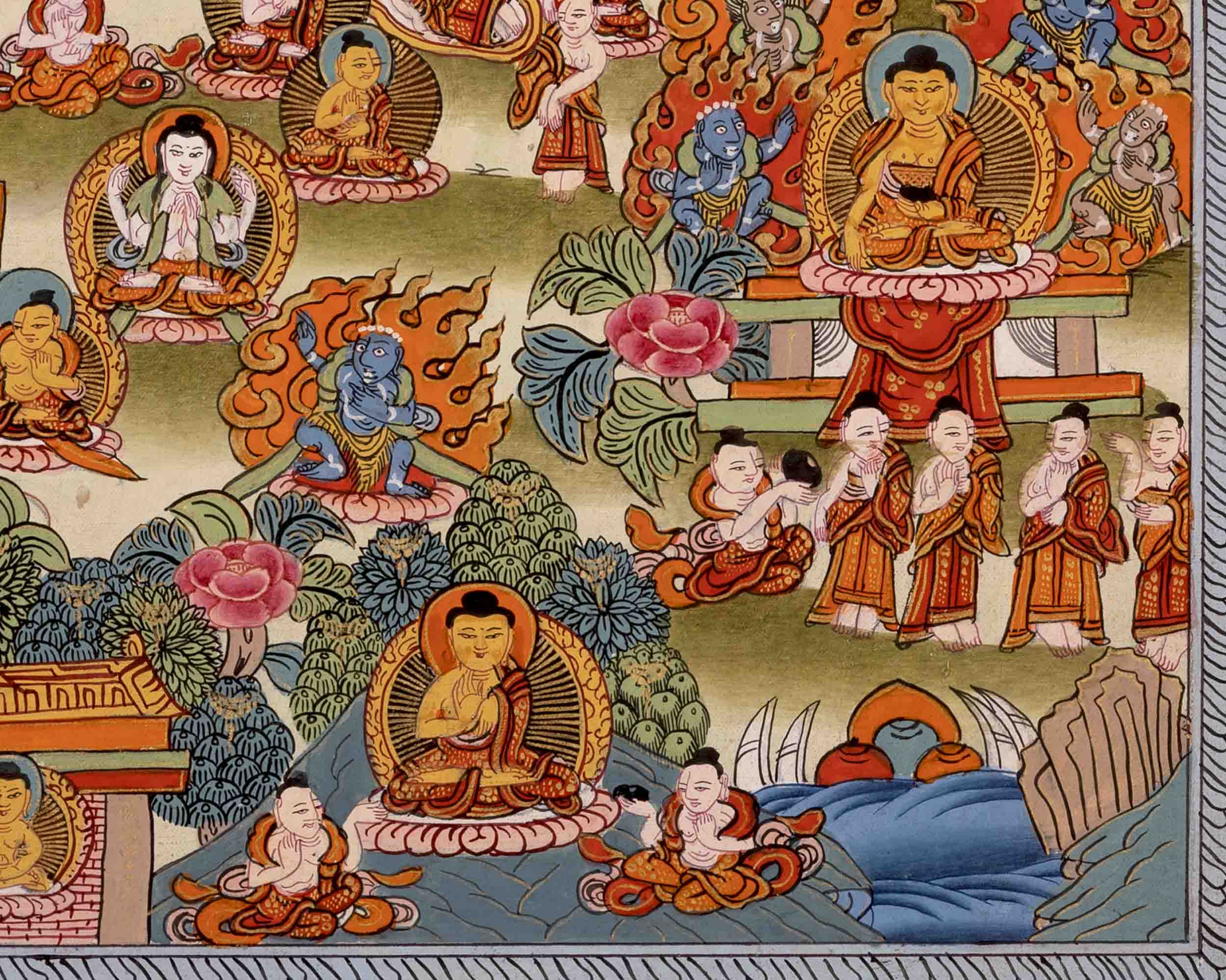 Life Story Of Shakyamuni Buddha | Traditional Thangka Art | Wall Decors
