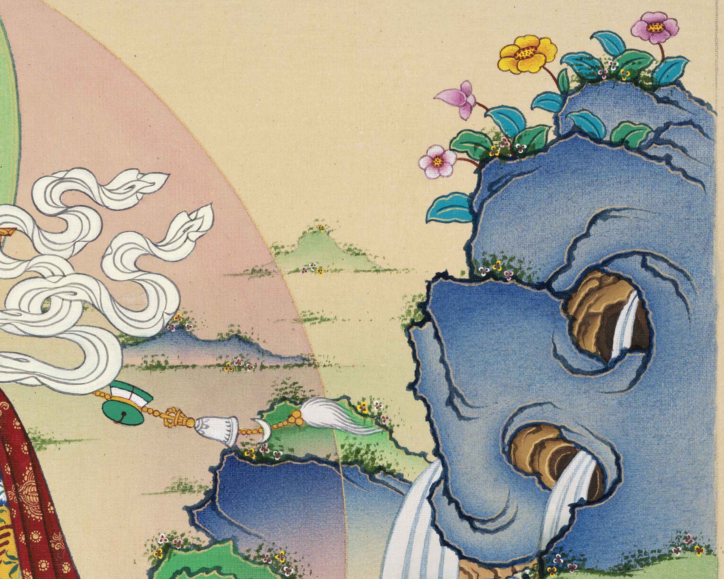 Guru Rinpoche Thangka Print | Lotus Born Master | Crafts Gifts Nepal