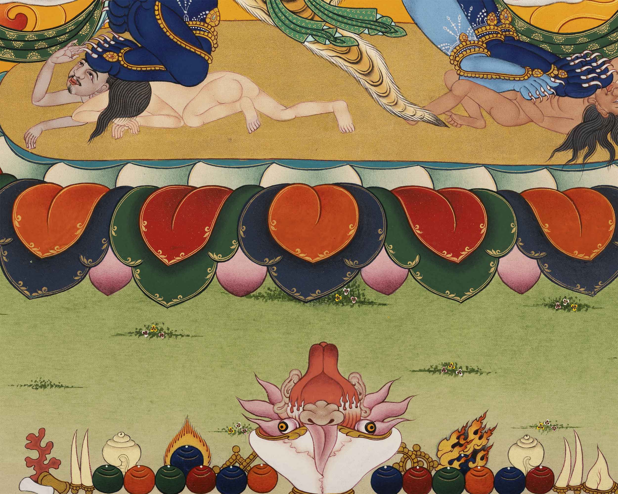 Vajrakilaya Thangka Print | Canvas Art For Decor | Spiritual Gifts