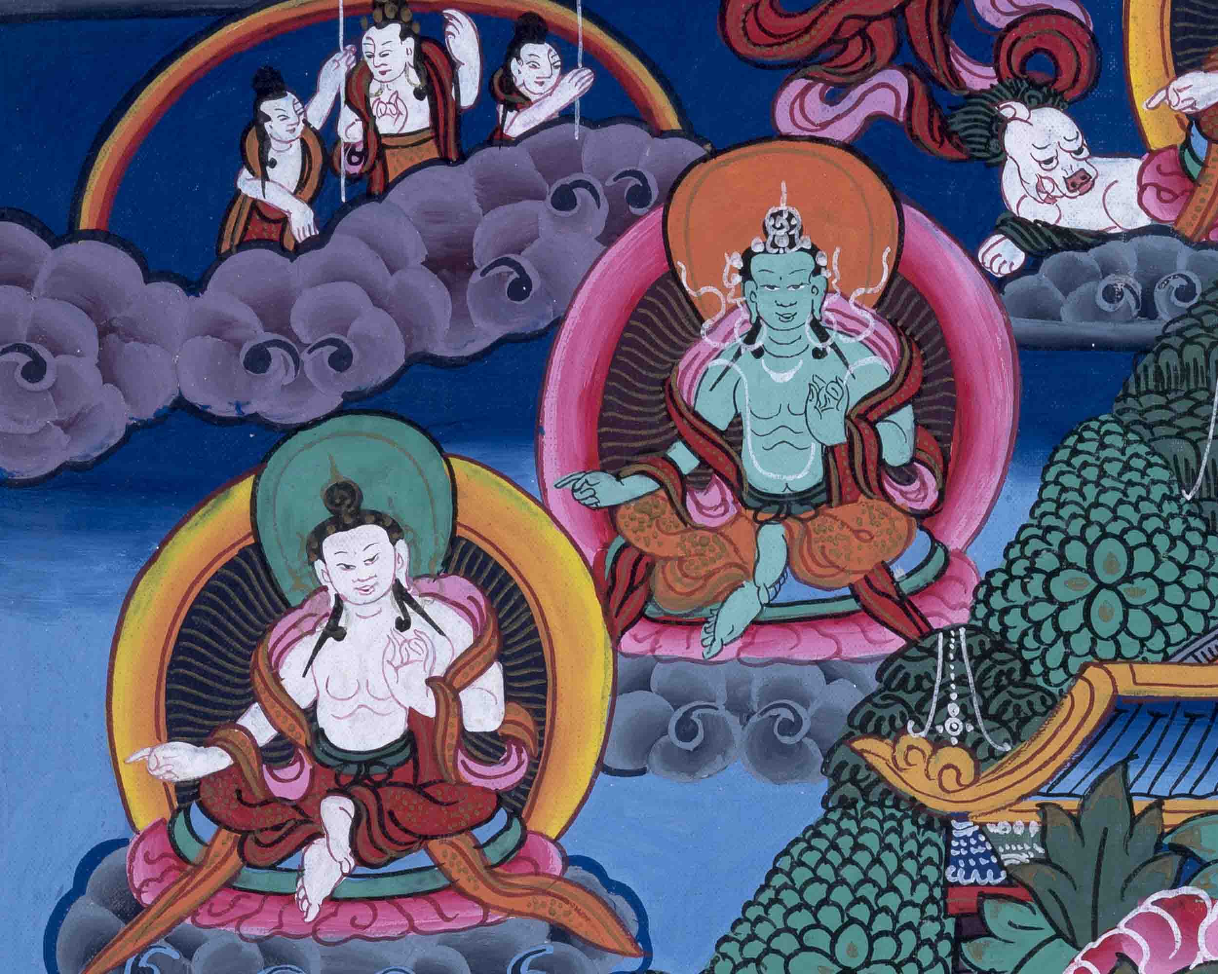 Old Green Tara Thangka | Traditional Handpainted Artwork | Wall Decors