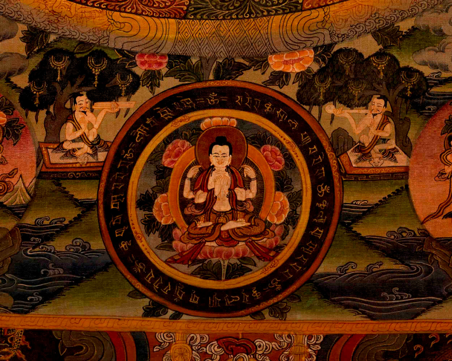 Bodhisattva Mandala Thangka | Traditional Tibetan Artwork | Wall Decors