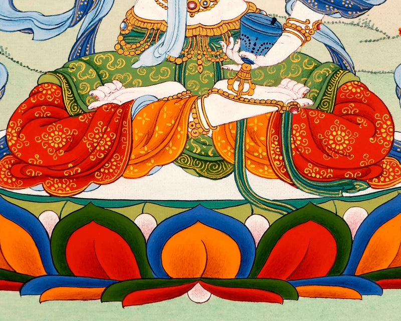 Vajrasattva Thangka | Traditionally Hand Painted Dorje Sempa Art