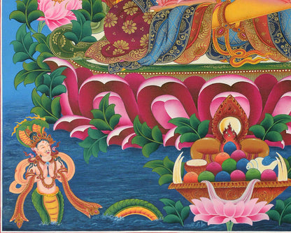 Manjushri Bodhisattva Thangka Print | Digital Canvas Print