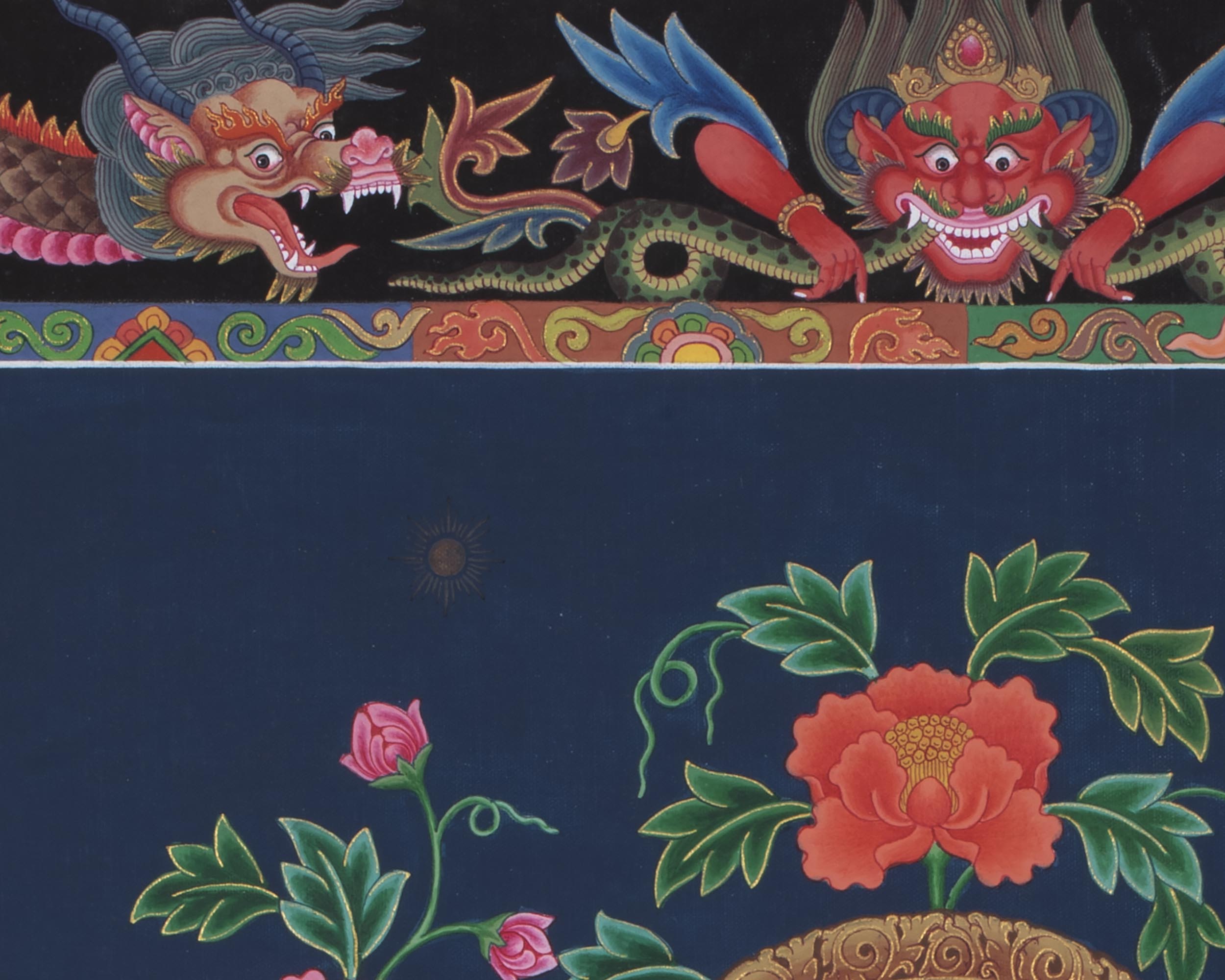 Manjushree Thangka Print | Wall Hanging Decors | Buddhist Artwork