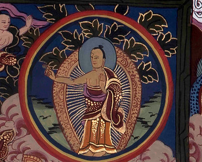 Brocade Mounted Wheel Of Life | Traditional Artwork | Wall Decors