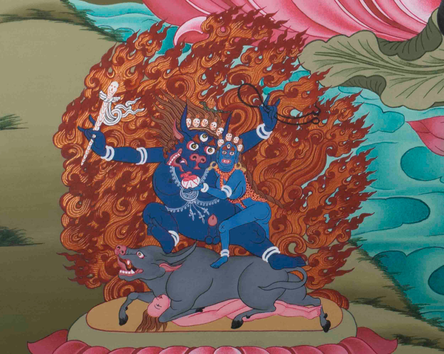 Dzambala Kubera Thangka | Wealth Deity | Religious Wall Decors