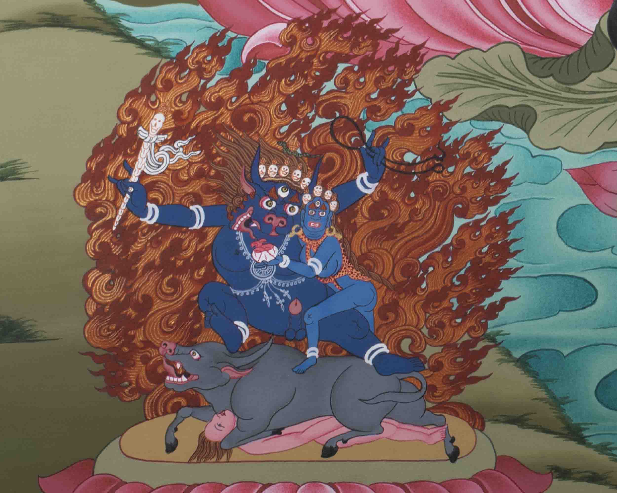 Dzambala Kubera Thangka | Wealth Deity | Religious Wall Decors