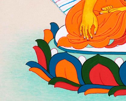 The Path to Liberation: Shakyamuni Buddha Thangka | Handpainted Sacred Tibetan Art