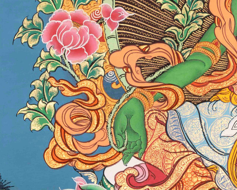 Green Tara Thangka | Traditional Tibetan Art | Religious Wall Decor