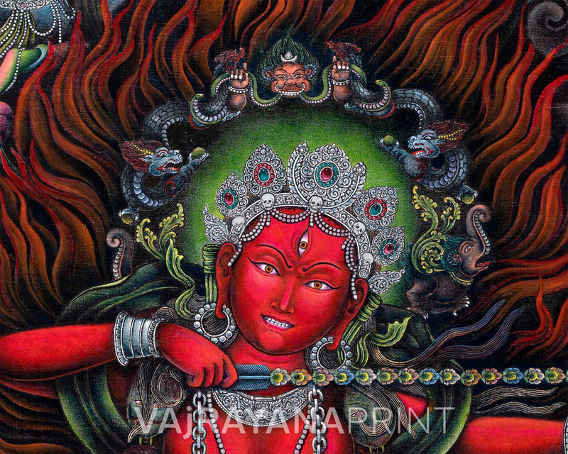 Kurukulle with Mahakala Newari Print | High Quality Giclee Wall Hanging Canvas