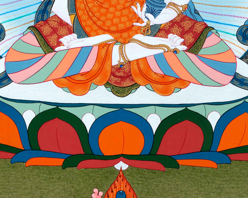 Vajrasattva with Consort Thangka | Traditionally Hand Painted Yab Yum Art