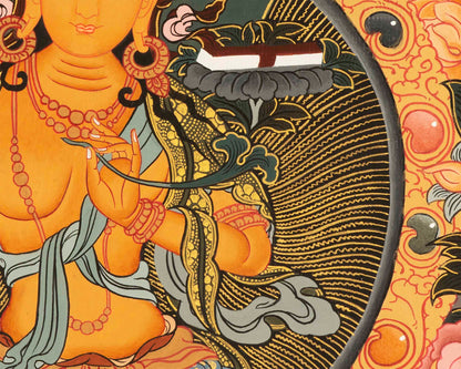 HandPainted Manjushree Thangka | Buddhist Art