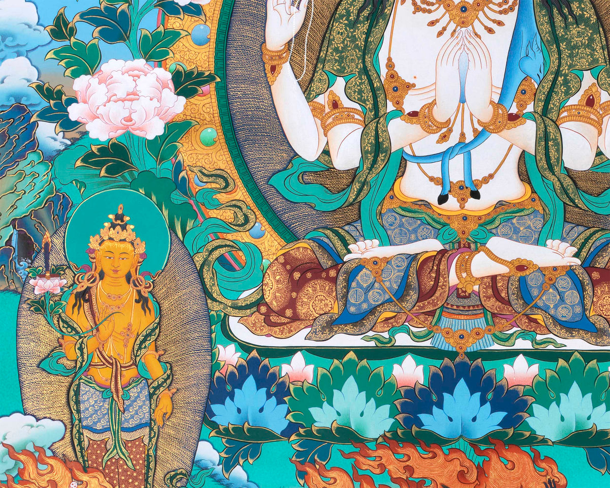 Avalokiteshvara Chenresig Print | Tibetan Wall decor