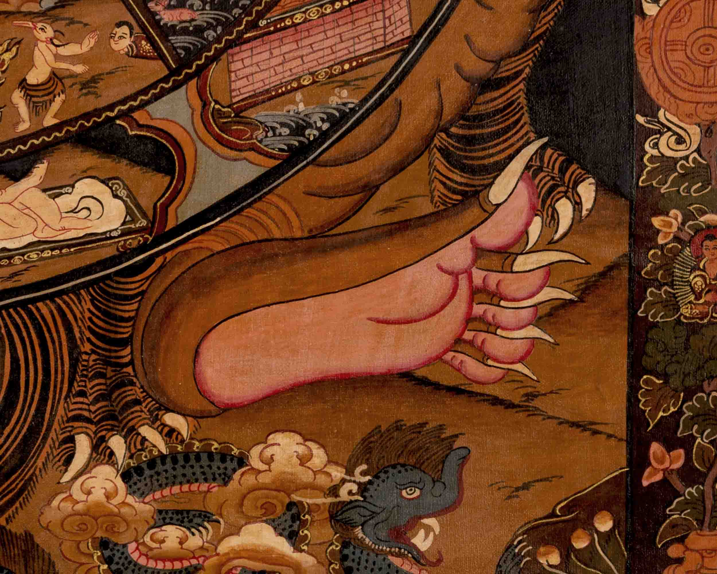 Buddhist Bhavachakra Thangka | Traditional Tibetan Art | Wall Decors