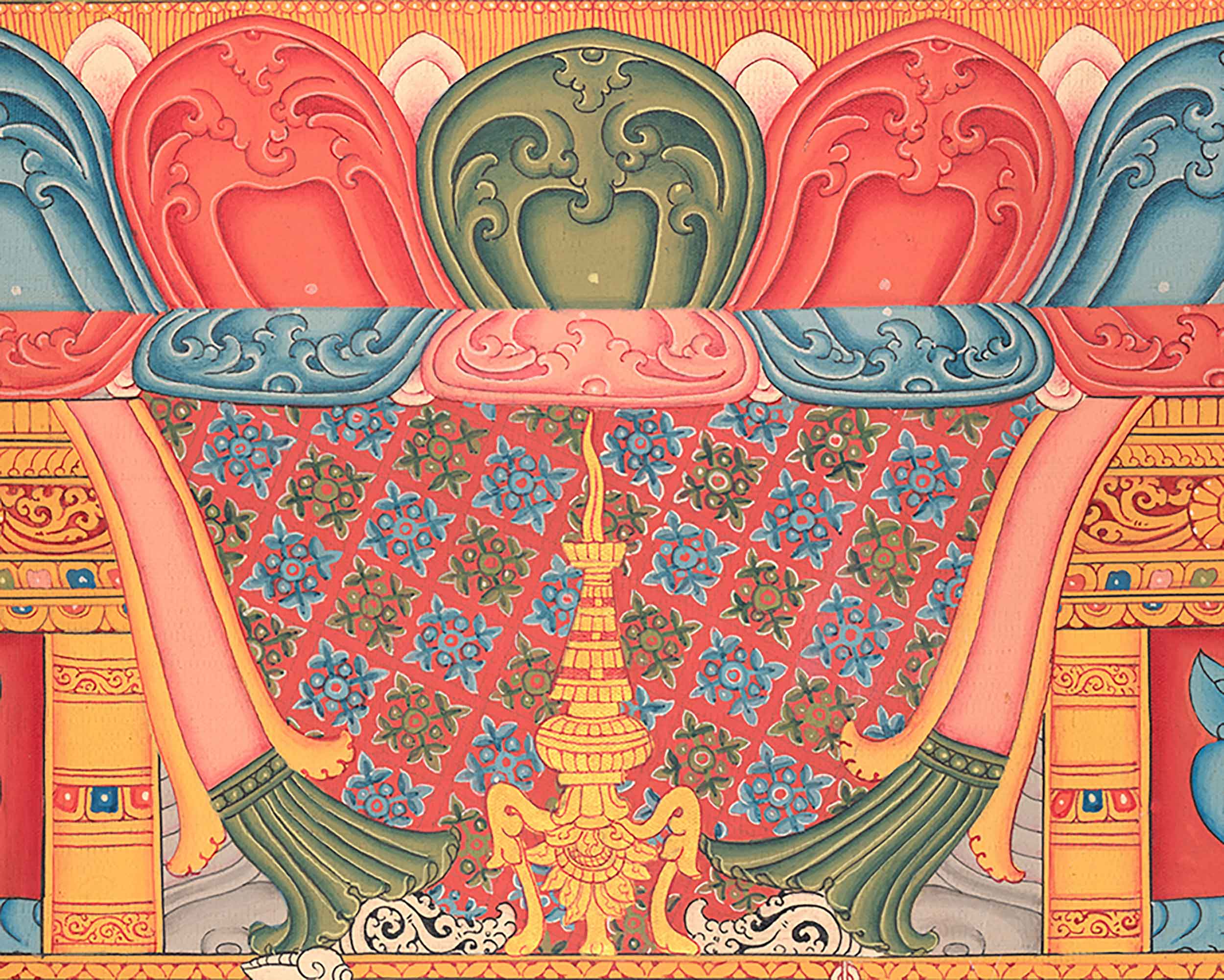 Shakyamuni Buddha and Mara Thangka Print on Canvas | The Path to Liberation | Print for Spiritual Resilience
