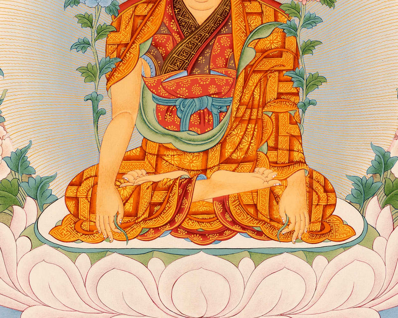 Guru Longchenpa Thangka Print | Tibetan Buddhist Master Digital Print