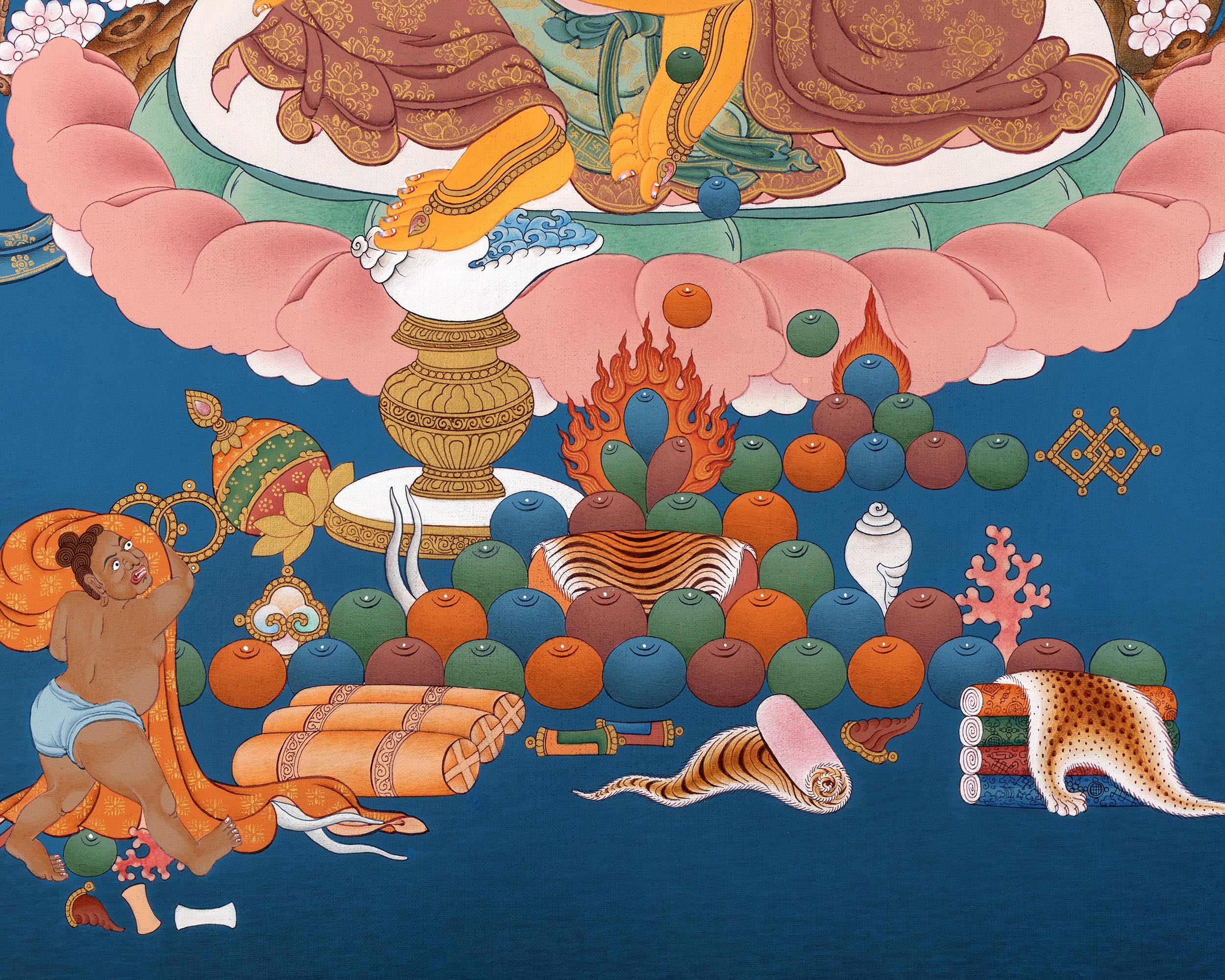 Dzambhala Thangka Print | Deity Of Wealth
