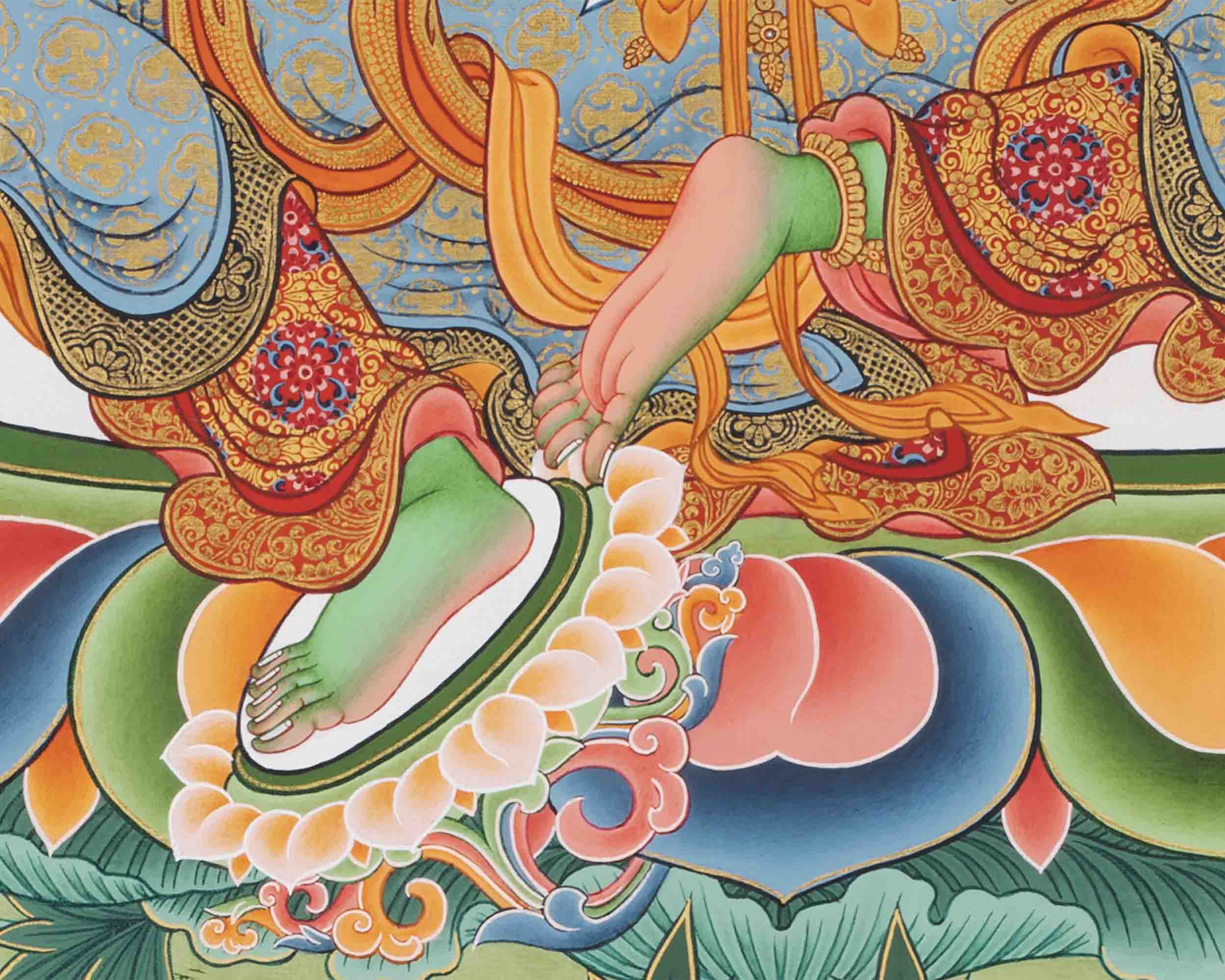 Arya Green Tara Print | Thangka Print | Religious Wall Decors