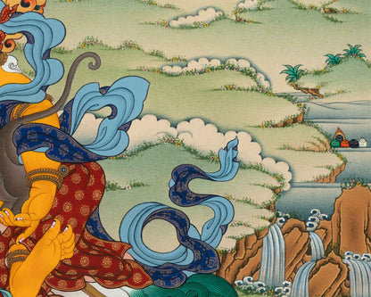 God Of Wealth Namtoshe | High Quality Thangka Print | Gift Ideas