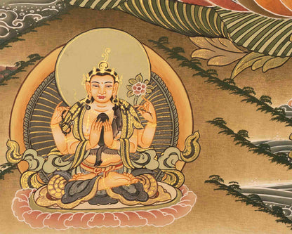 Manjushree Thangka Art | Tibetan Buddhist Bodhisattva