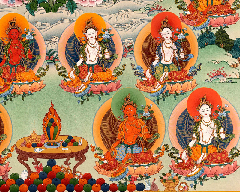 21 Tara Thangka | Deity of Compassion, Female Buddha | Awakening the Divine Feminine