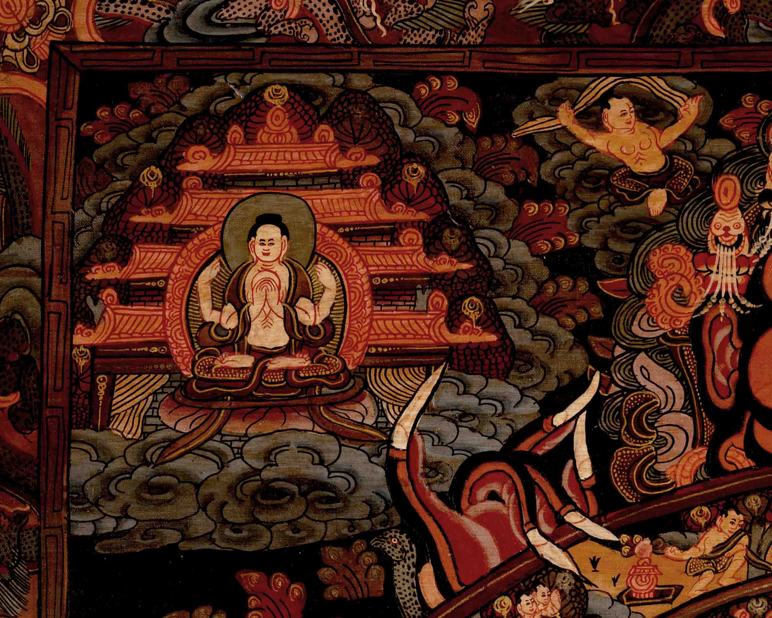Traditional Wheel of Life Thangka | Religious Artwork | Wall Decors