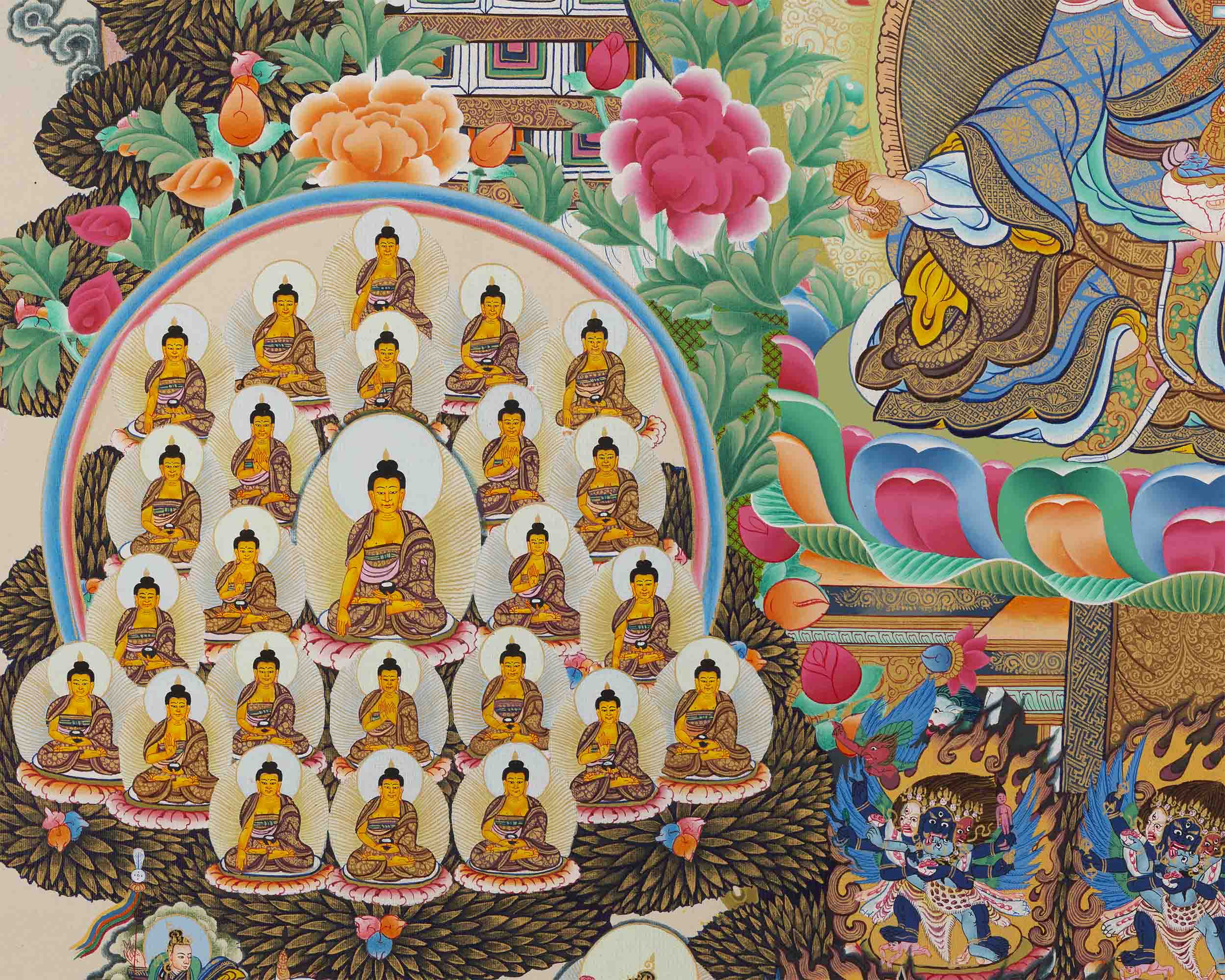 Refuge Tree Thangka | Guru Rinpoche Print