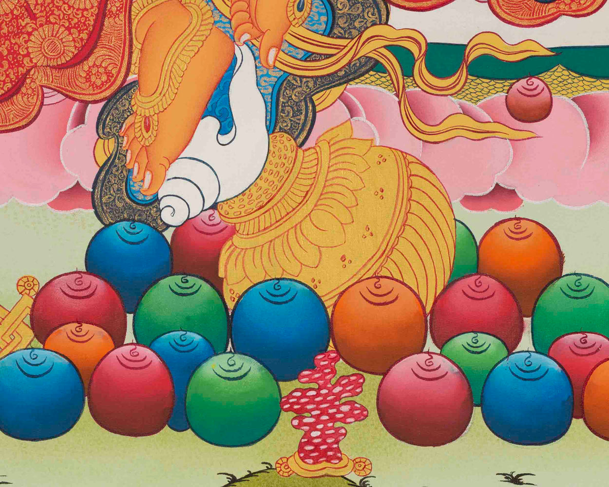 Dzambala Kubera Thangka Painting | Deity Of Wealth | Wall Decors