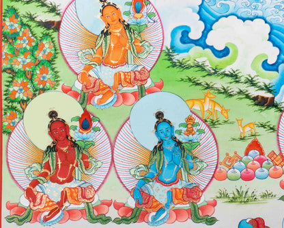 21 Tara Print | Tibetan Buddhist Painting | Wall Hanging Decors