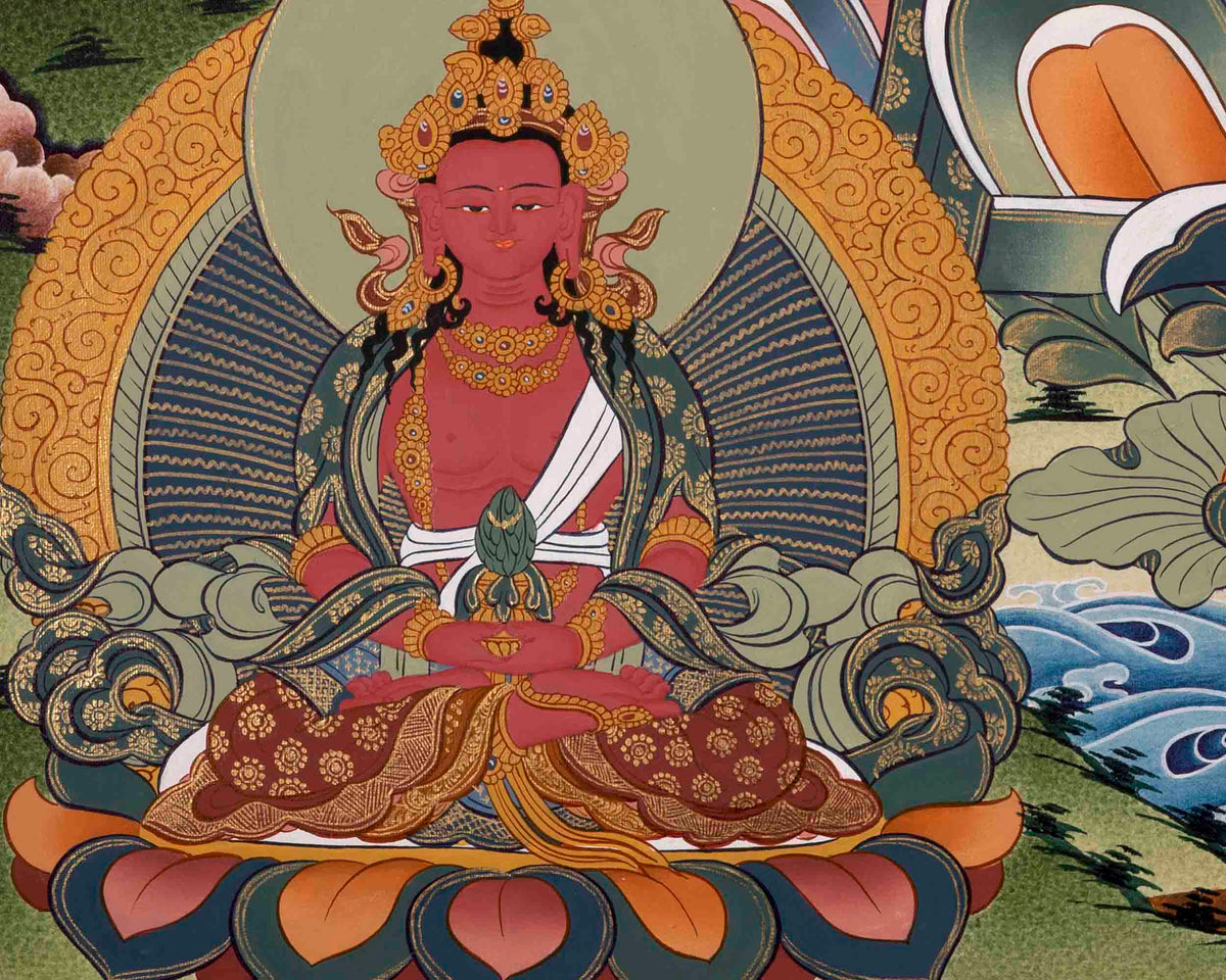 White Tara Thangka Painting | Female Bodhisattva | Decorative Art