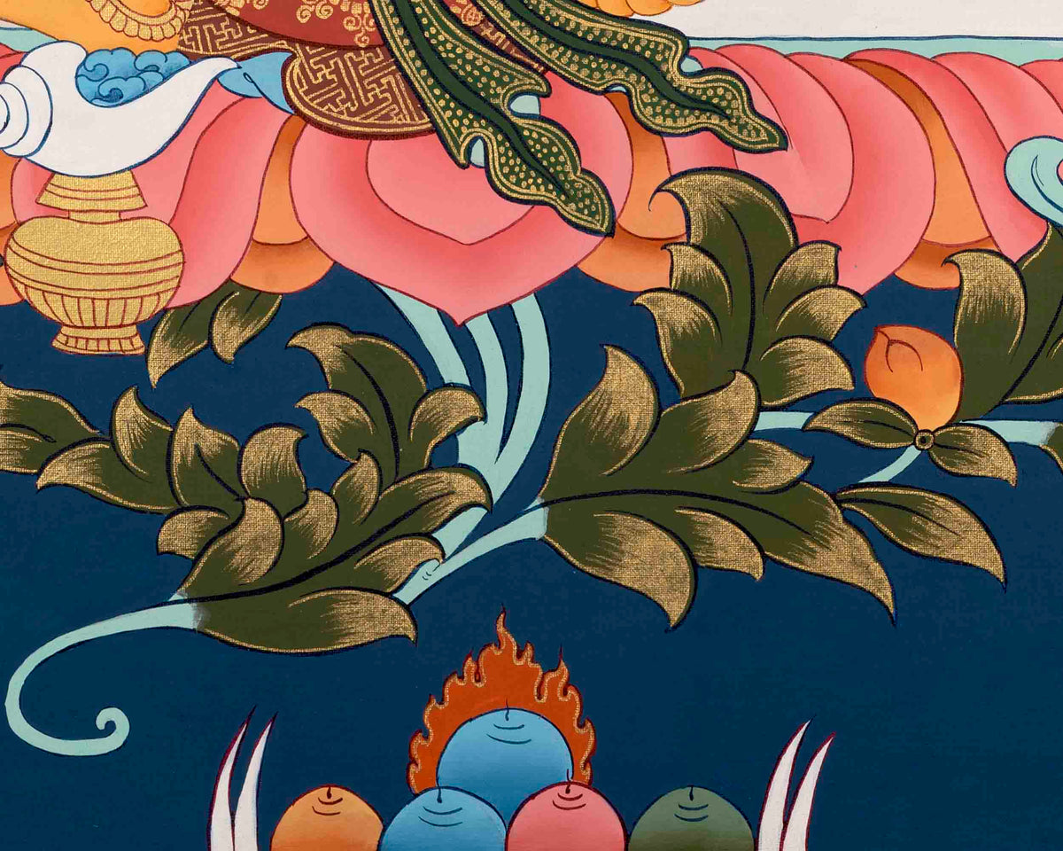 Dzambala Kubera Thangka | Buddhist Wealth Deity | Wall Decors